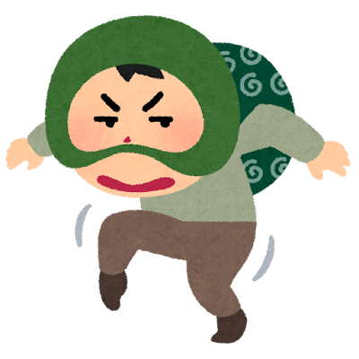 忍び足の泥棒のイラスト