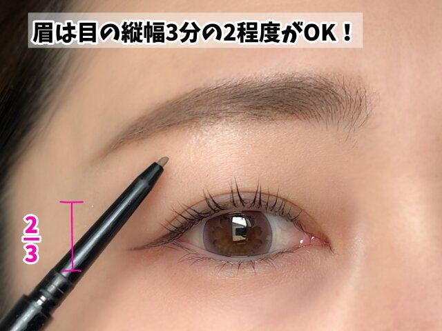 眉の太さは目の高さの3分の2程度