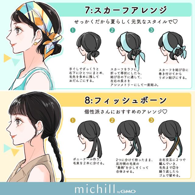 スカーフアレンジ フィッシュボーン