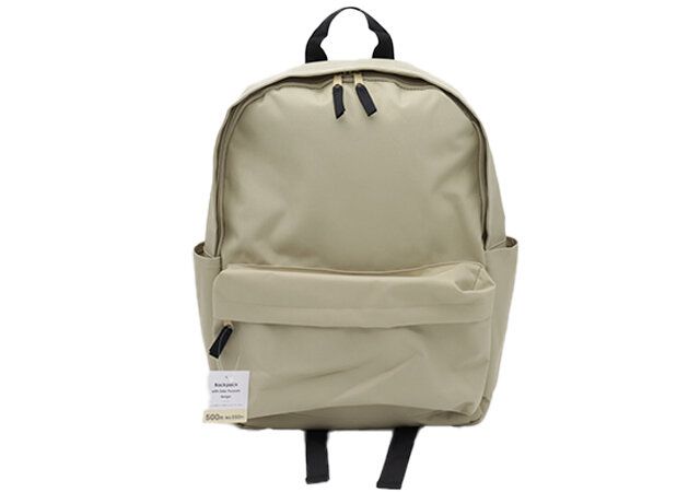 ダイソー系列 スリーピー サイドポケット付きリュック ベージュ 商品タグ