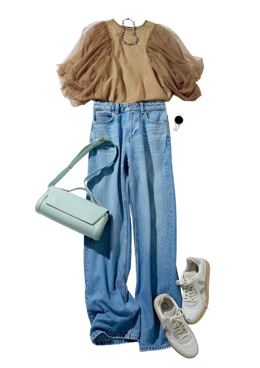 小技なしでこなれるきれいめデニムコーデ