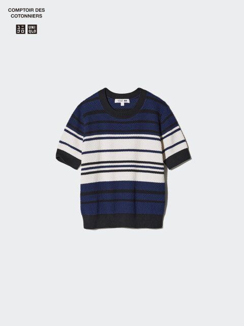 2025夏ユニクロコットンポップコーンクルーセーター