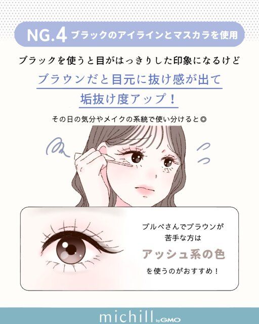 ブラックのアイラインとマスカラを使用するのはNG
