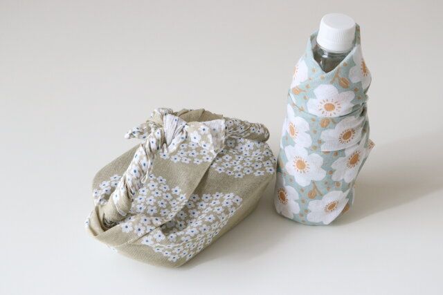 手ぬぐい風タオル北欧風フラワーサークル柄 使用例