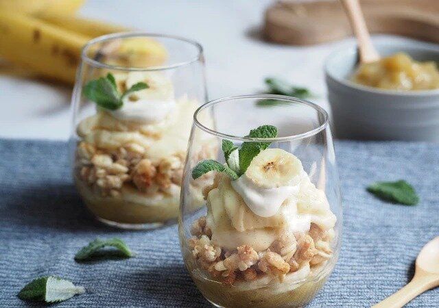 バナナジャム＆プリン風バニラカスタードのパルフェ