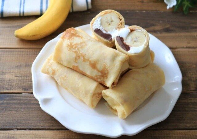 丸ごとバナナの生チョコクレープ