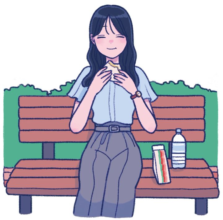 ランチタイムは外に出て日光浴＆栄養チャージ