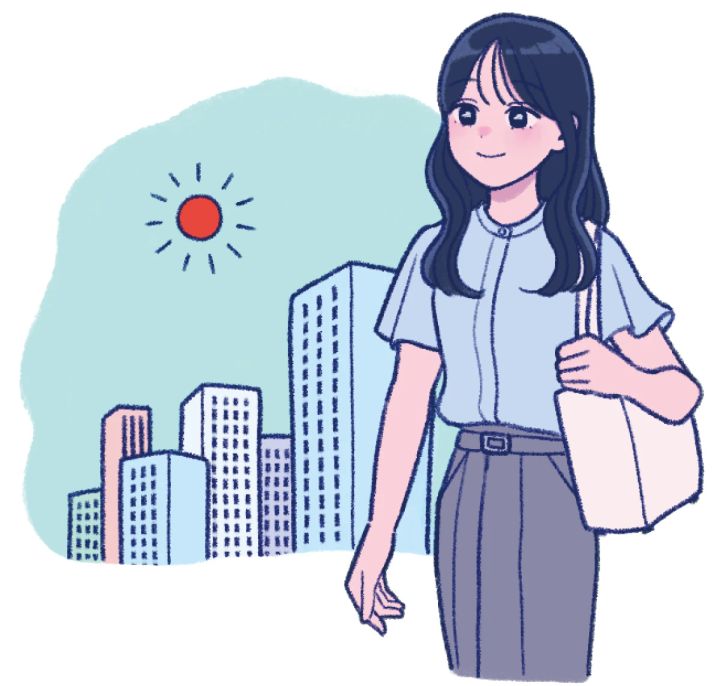 朝起きたらまずは日光浴。通勤中もなるべく外を歩いて