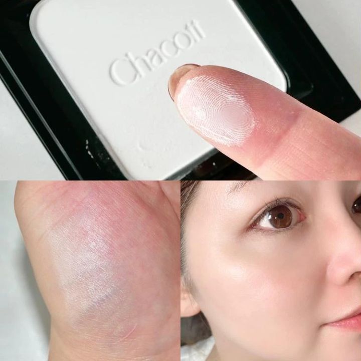 チャコット プレストパウダー 色選び 002 ラスターをスウォッチ