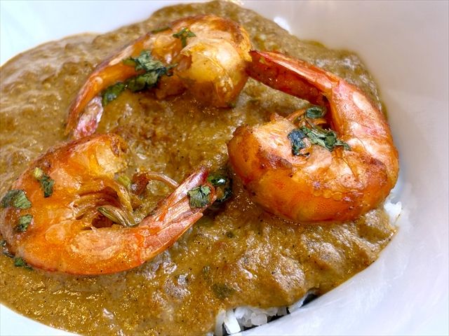 成城石井 自家製 海老とカシューナッツのカレー（プラウンマサラ）アップ