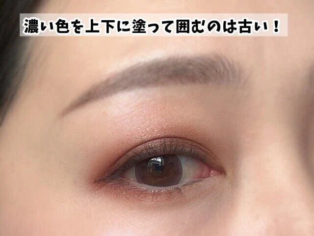 アイシャドウで目を囲む