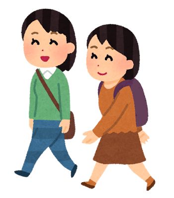 通学・通勤のイラスト（私服・女性）