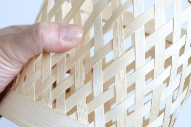 ダイソーのバンブーバスケット（半月型）3