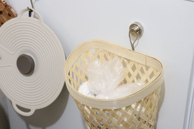 ダイソーのバンブーバスケット（半月型）6