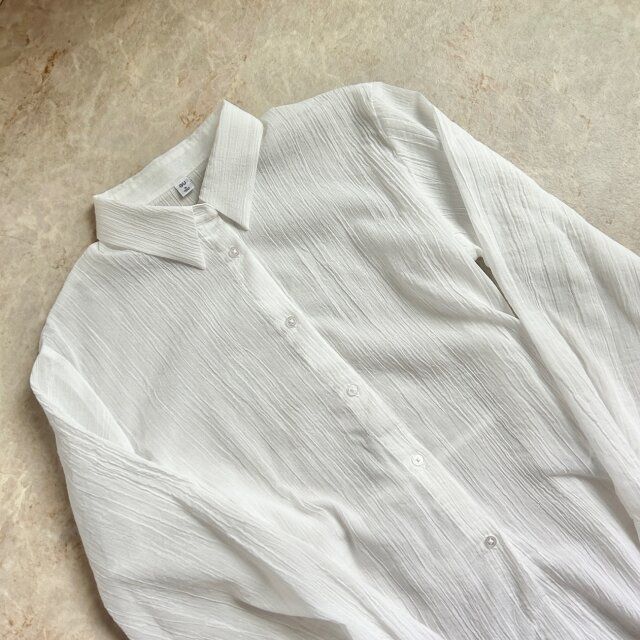 GU テクスチャーシアーシャツ OFF WHITE