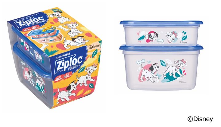 ジップロック コンテナー 長方形480ml&820ml 各1個入 <Disney> 25