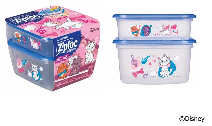 ジップロック コンテナー 正方形700ml＆1100ml 各1個入 <Disney> 25