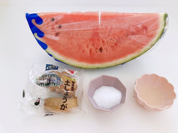 すいかのジンジャーマリネの材料