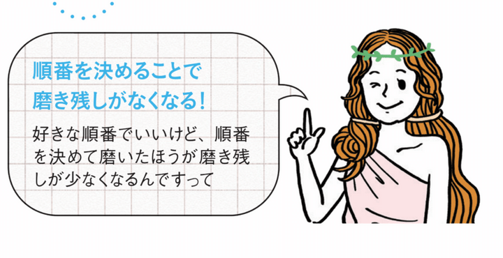 歯磨きのコツ、手順アドバイス