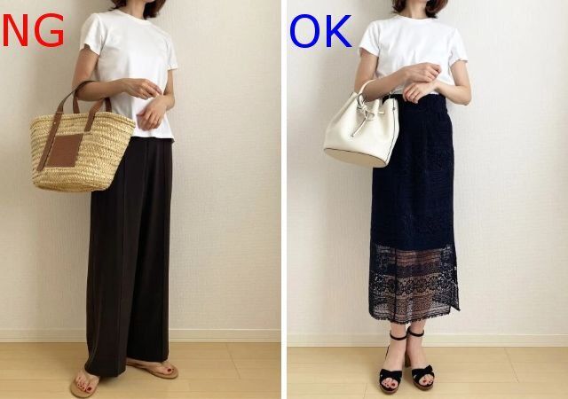 白TシャツNG＆OKコーデ