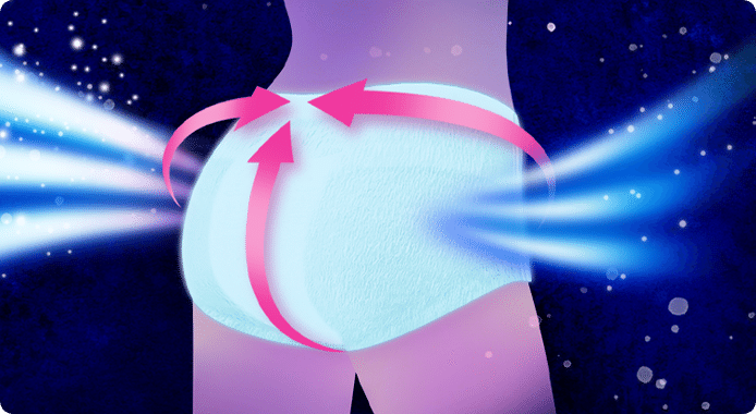 ソフィ「超通気バックシート」のイメージ図