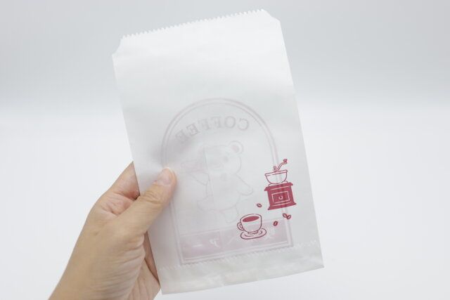 ダイソーの菓子袋（夏柄、喫茶）の裏面