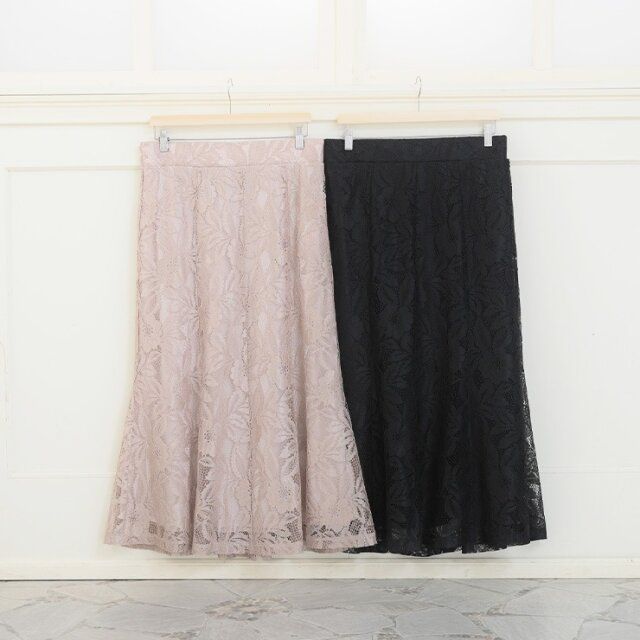 しまむらの花柄レースマーメイドロングスカート