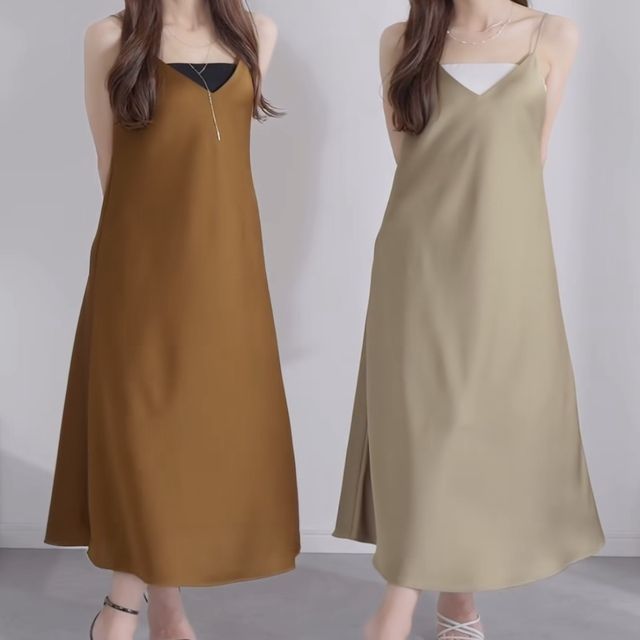 UNIQLOのサテンワンピ1