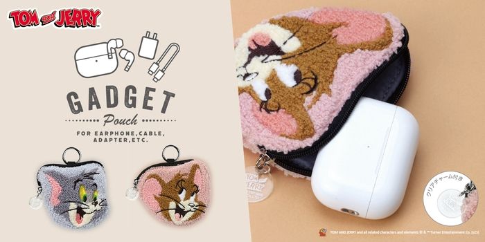 PGA『トムとジェリー』サガラ刺繍デジタルガジェットポーチ