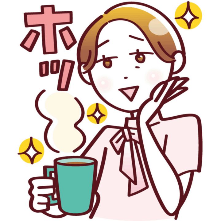 温かい飲み物で体温を上げる