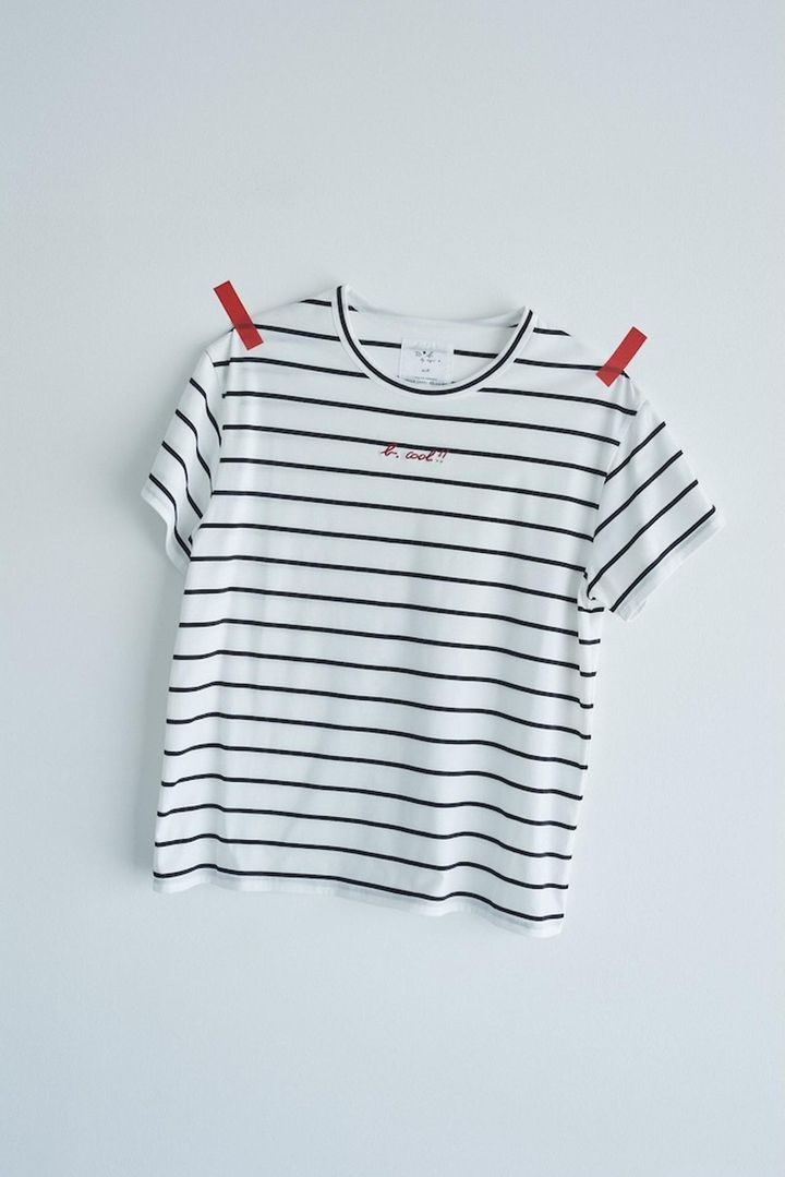 画像: To b. by agnes b.× green label relaxing コットン 刺繍 ボーダー Tシャツ 