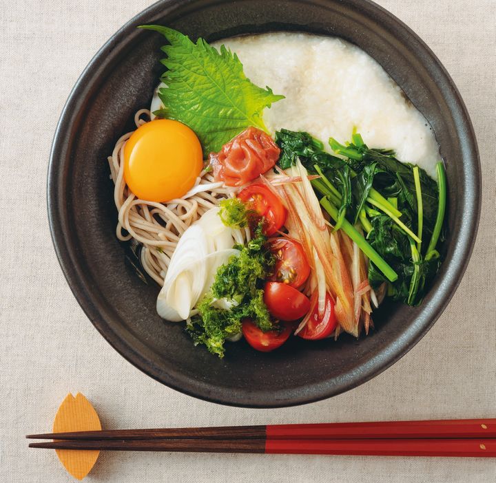 モロヘイヤと長芋のぶっかけそば