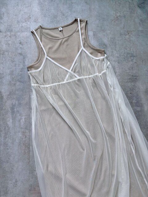 GU 2ピースチュールワンピース NATURAL
