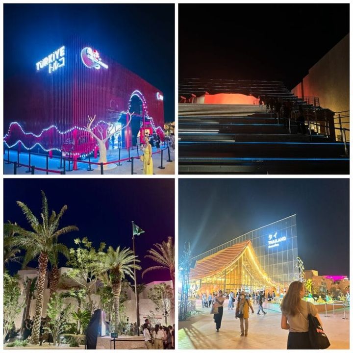 ライトアップされたパビリオン