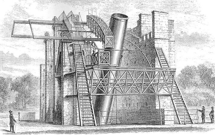 ロス鏡の72インチ望遠鏡。リヴァイアサン（怪物）の異名を持っていた。