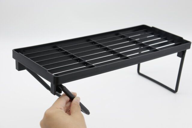 たためるキッチンスタンド（約38.8cm×15.5cm×14.5cm、ブラック） 組み立て