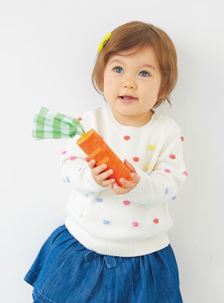0歳の育脳おもちゃ♪ トイレットペーパーの芯で「にんじんマラカス」を作ろう！の画像1