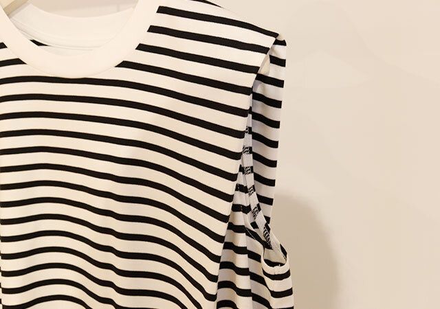 グロスジャージータックノースリーブTシャツ 袖