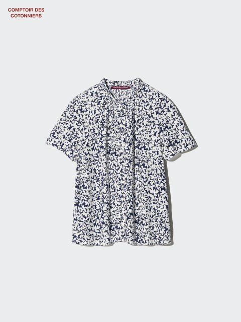 ユニクロのレーヨンプリントシャツ