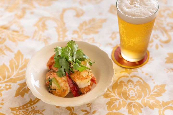 夏向きの爽やかエスニック「海老のピリ辛ライム炒め」