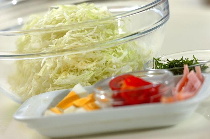 コールスローサラダの下準備1