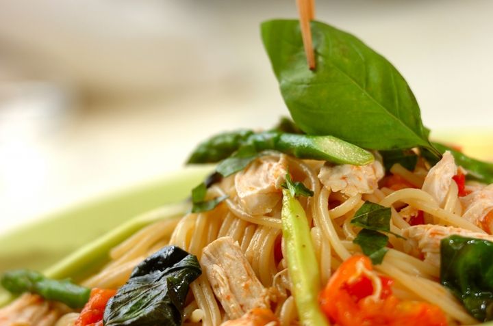 チキンとトマトのバジルスパゲティーの作り方5