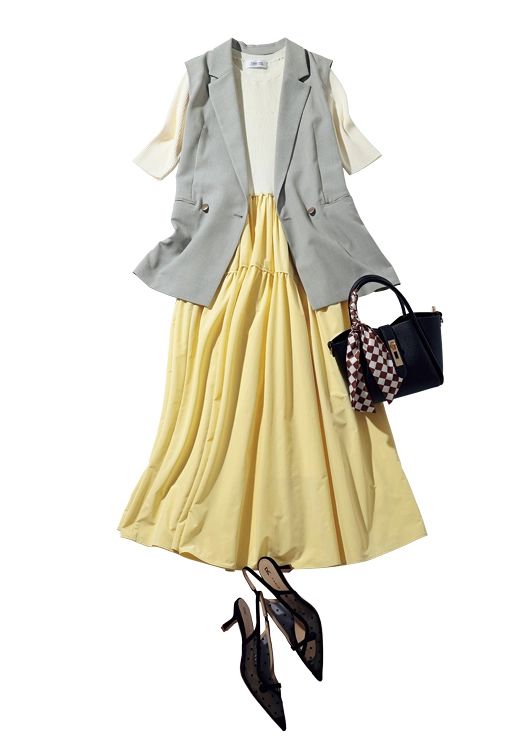 キレイ色でつくる大人っぽ通勤コーデ