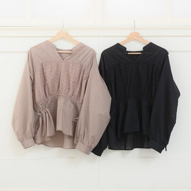 しまむらの切替レースブラウス