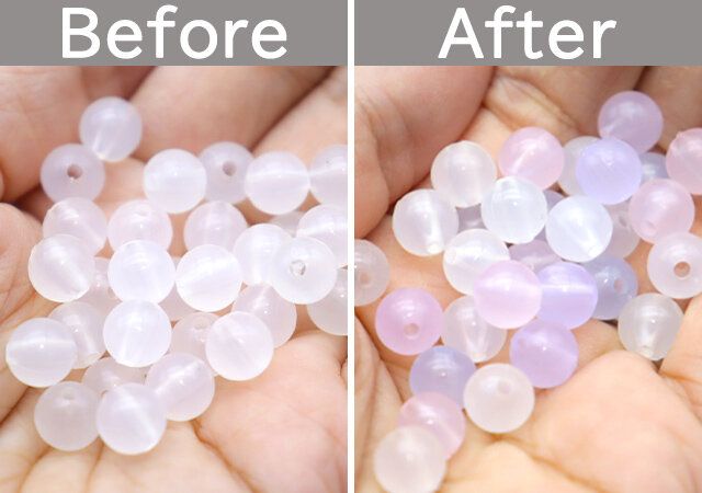 ダイソー 色が変わるビーズ（ラウンド、ミックス、30個） 色 変化 紫外線