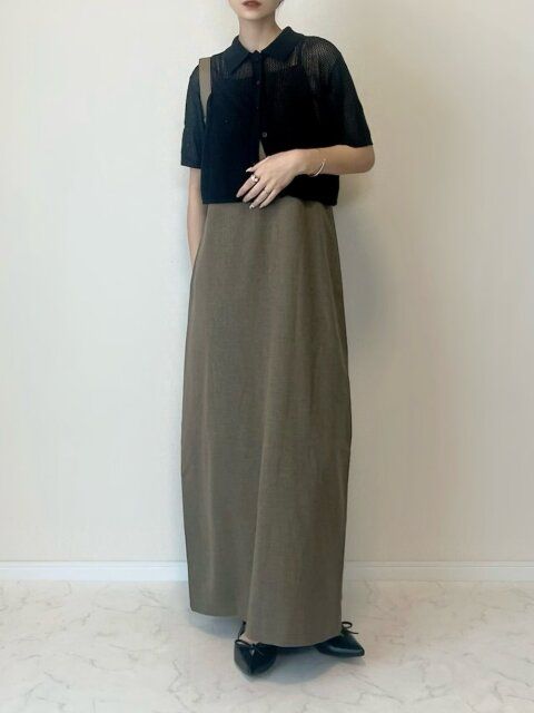 黒メッシュトップスコーデ3