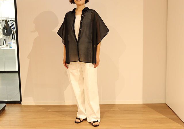 PLST リネンブレンド パンツ コーデ