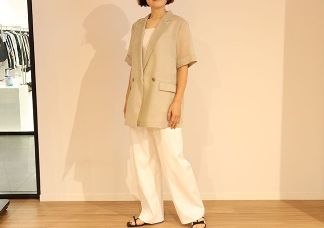 PLST 夏ジャケット 半袖 コーデ