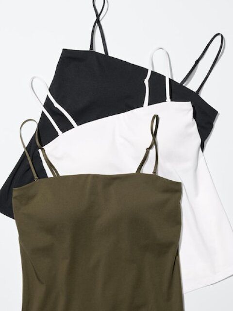 ユニクロ エアリズムコットンブラチューブトップ BLACK WHITE OLIVE