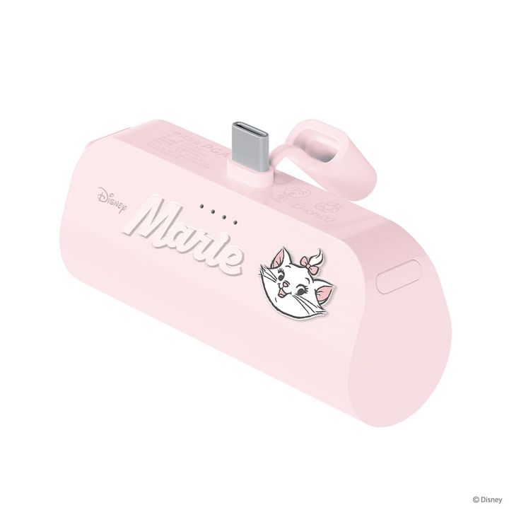 USB Type-C 直挿しモバイルバッテリー 5,000mAh（ディズニーマリー）斜め